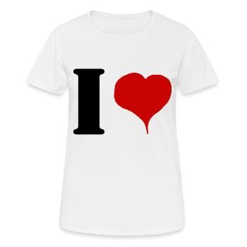 i love - T-shirt respirant Femme - blanc - Devant - AI Model Female 172 dark (172cm)