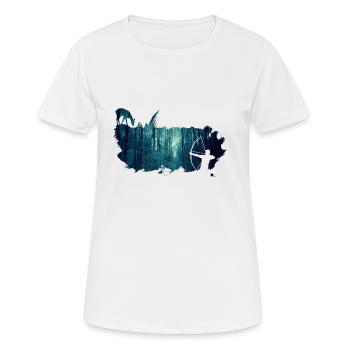 forêt d'hiver bowhunter de démarrage - T-shirt respirant Femme - blanc - Devant - AI Model Female 172 dark (172cm)