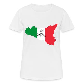 Sicily Sicilian colors emblem - Women's Breathable T-Shirt - white - Front - AI Model Female 172 dark (172cm)