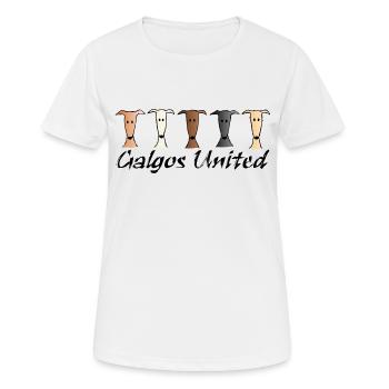 Galgos united - Frauen T-Shirt atmungsaktiv - Weiß - Vorne - AI Model Female 172 dark (172cm)