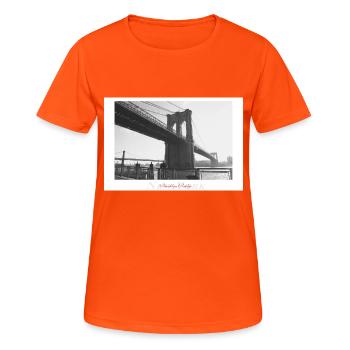 Brooklyn Bridge (Poster) - Frauen T-Shirt atmungsaktiv - Neonorange - Vorne - AI Model Female 172 dark (172cm)