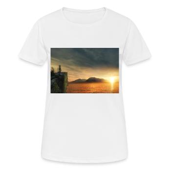 Sunset at the lake.sunset - Women's Breathable T-Shirt - white - Front - AI Model Female 172 dark (172cm)