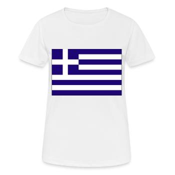 Griechenland Fahne Flagge - Frauen T-Shirt atmungsaktiv - Weiß - Vorne - AI Model Female 172 dark (172cm)