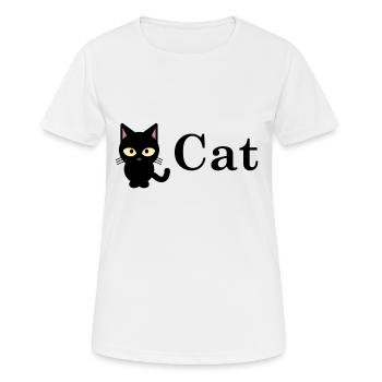 cat katze miau - Frauen T-Shirt atmungsaktiv - Weiß - Vorne - AI Model Female 172 dark (172cm)