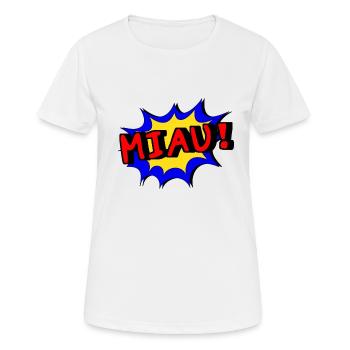 Miaulement comique - T-shirt respirant Femme - blanc - Devant - AI Model Female 172 dark (172cm)