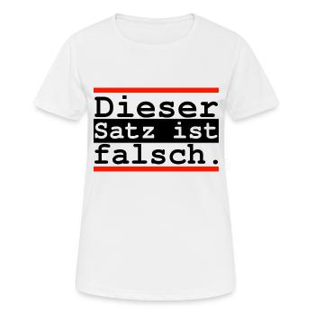 Dieser Satz ist Falsch Witzig Geschenk - Frauen T-Shirt atmungsaktiv - Weiß - Vorne - AI Model Female 172 dark (172cm)