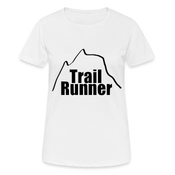 Les coureurs de trail courent le cadeau sportif de coureur - T-shirt respirant Femme - blanc - Devant - AI Model Female 172 dark (172cm)
