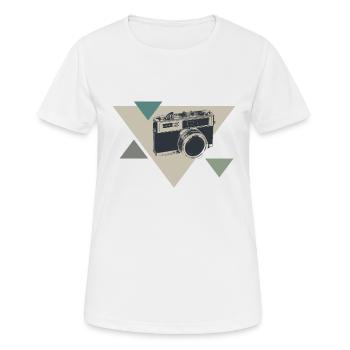 appareil photo - T-shirt respirant Femme - blanc - Devant - AI Model Female 172 dark (172cm)