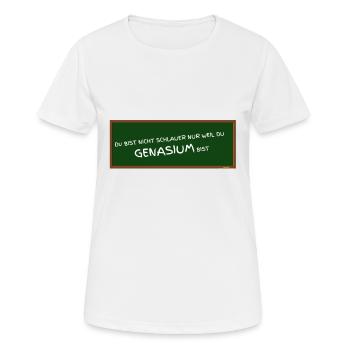 GENASIUM - Gymnasium falsch geschrieben ABIfeier - Frauen T-Shirt atmungsaktiv - Weiß - Vorne - AI Model Female 172 dark (172cm)
