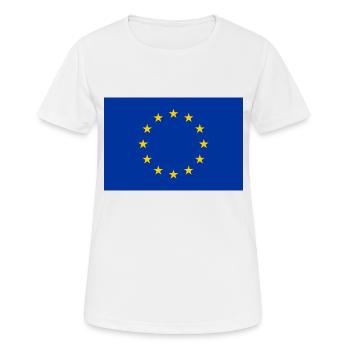Europa - Frauen T-Shirt atmungsaktiv - Weiß - Vorne - AI Model Female 172 dark (172cm)