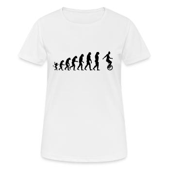 Einradfahrer Evolution - Frauen T-Shirt atmungsaktiv - Weiß - Vorne - AI Model Female 172 dark (172cm)