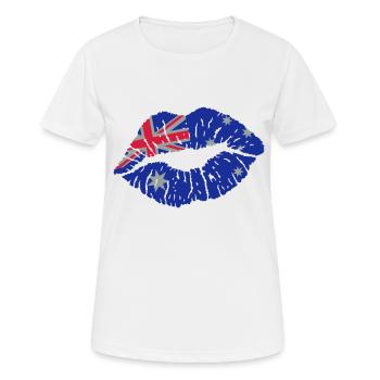 Kissing Mouth (Australie) - T-shirt respirant Femme - blanc - Devant - AI Model Female 172 dark (172cm)