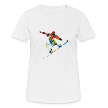 snowboarder - T-shirt respirant Femme - blanc - Devant - AI Model Female 172 dark (172cm)