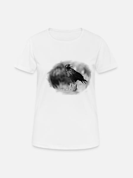 Crow - Women's Breathable T-Shirt - white