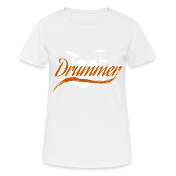 Drums - Women's Breathable T-Shirt - white - Front - AI Model Female 172 dark (172cm)