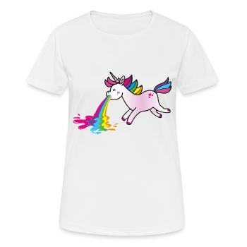 puking unicorn rainbow - Women's Breathable T-Shirt - white - Front - AI Model Female 172 dark (172cm)