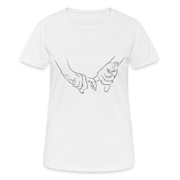 Main dans la main couple romantique - T-shirt respirant Femme - blanc - Devant - AI Model Female 172 dark (172cm)