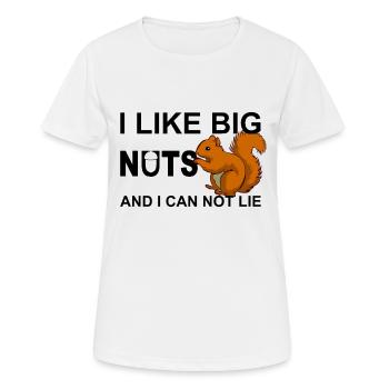 I like BIG NUTS on I can not lie pun - Women's Breathable T-Shirt - white - Front - AI Model Female 172 dark (172cm)