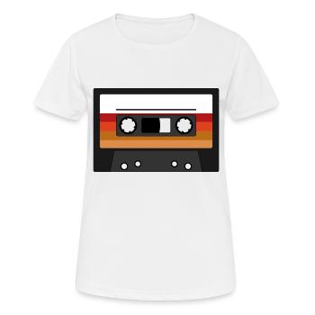 Musikkassette Audiokassette Radio Musik Retro - Frauen T-Shirt atmungsaktiv - Weiß - Vorne - AI Model Female 172 dark (172cm)
