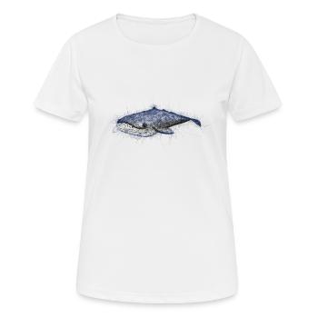 Zeichnung Wal - Frauen T-Shirt atmungsaktiv - Weiß - Vorne - AI Model Female 172 dark (172cm)