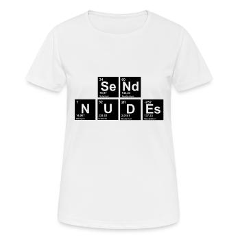 nerdy Send Nudes - Frauen T-Shirt atmungsaktiv - Weiß - Vorne - AI Model Female 172 dark (172cm)