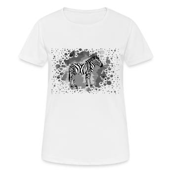 Zebra - Frauen T-Shirt atmungsaktiv - Weiß - Vorne - AI Model Female 172 dark (172cm)