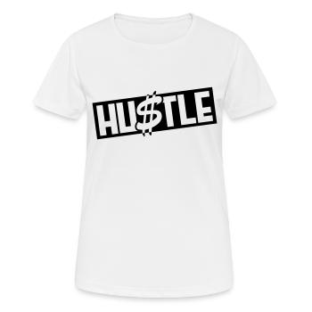 hustle_go1 - T-shirt respirant Femme - blanc - Devant - AI Model Female 172 dark (172cm)