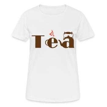 Tea teabag teacup green tea black tea gift - Women's Breathable T-Shirt - white - Front - AI Model Female 172 dark (172cm)