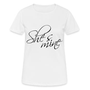 Shes mine - T-shirt respirant Femme - blanc - Devant - AI Model Female 172 dark (172cm)
