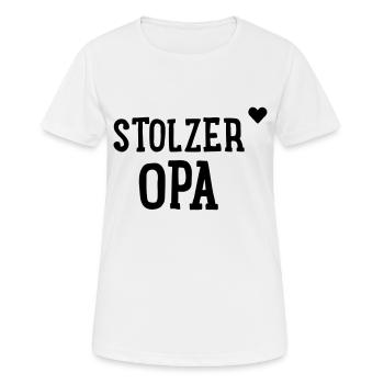 Stolzer Opa - Frauen T-Shirt atmungsaktiv - Weiß - Vorne - AI Model Female 172 dark (172cm)
