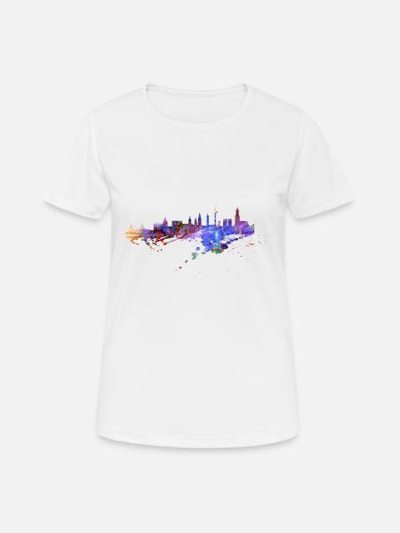 Hamburg Skyline - Frauen T-Shirt atmungsaktiv - Weiß
