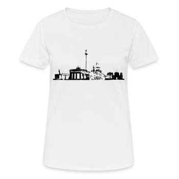 Berlin Skyline - Frauen T-Shirt atmungsaktiv - Weiß - Vorne - AI Model Female 172 dark (172cm)