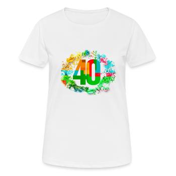 40 Jahre - Frauen T-Shirt atmungsaktiv - Weiß - Vorne - AI Model Female 172 dark (172cm)