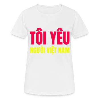 Ich liebe vietnamesische Menschen - Frauen T-Shirt atmungsaktiv - Weiß - Vorne - AI Model Female 172 dark (172cm)