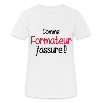 Formateur / Formatrice / Formation / Education - T-shirt respirant Femme - blanc - Devant - AI Model Female 172 dark (172cm)