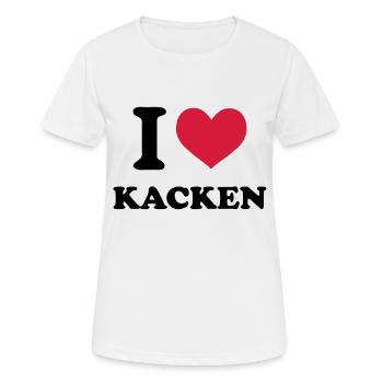 i love kacken - Frauen T-Shirt atmungsaktiv - Weiß - Vorne - AI Model Female 172 dark (172cm)