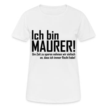 ich bin maurer - Frauen T-Shirt atmungsaktiv - Weiß - Vorne - AI Model Female 172 dark (172cm)