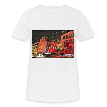 Moulin Rouge - T-shirt respirant Femme - blanc - Devant - AI Model Female 172 dark (172cm)