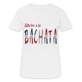 Adicto bei der Bachata RD - Frauen T-Shirt atmungsaktiv - Weiß - Vorne - AI Model Female 172 dark (172cm)