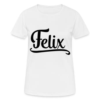 (felix) - Frauen T-Shirt atmungsaktiv - Weiß - Vorne - AI Model Female 172 dark (172cm)