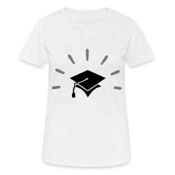 Academic Hat / Scholar Hat Class of (b 2c) - Women's Breathable T-Shirt - white - Front - AI Model Female 172 dark (172cm)