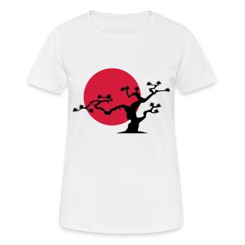 japanischer_baum - Women's Breathable T-Shirt - white - Front - AI Model Female 172 dark (172cm)