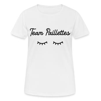 Team paillettes - T-shirt respirant Femme - blanc - Devant - AI Model Female 172 dark (172cm)