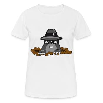 Mole terre mole hilare agent secret s - T-shirt respirant Femme - blanc - Devant - AI Model Female 172 dark (172cm)