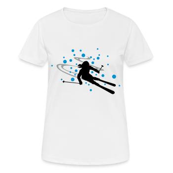 Skifahrerin Schnee - Frauen T-Shirt atmungsaktiv - Weiß - Vorne - AI Model Female 172 dark (172cm)