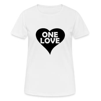 One Love heart black - Frauen T-Shirt atmungsaktiv - Weiß - Vorne - AI Model Female 172 dark (172cm)