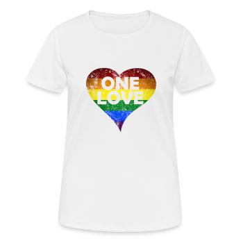 One Love heart vintage - Frauen T-Shirt atmungsaktiv - Weiß - Vorne - AI Model Female 172 dark (172cm)