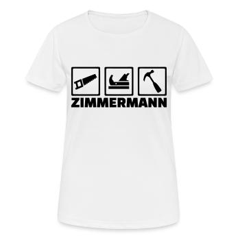 Zimmermann - Frauen T-Shirt atmungsaktiv - Weiß - Vorne - AI Model Female 172 dark (172cm)