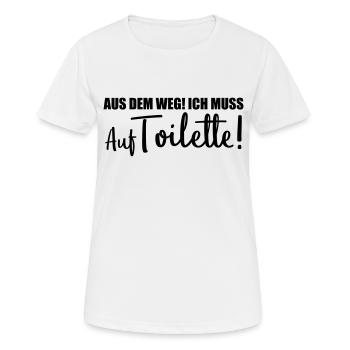 aus dem weg auf toilette design - Frauen T-Shirt atmungsaktiv - Weiß - Vorne - AI Model Female 172 dark (172cm)