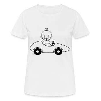 car drive fast race driver's license easy children - Women's Breathable T-Shirt - white - Front - AI Model Female 172 dark (172cm)